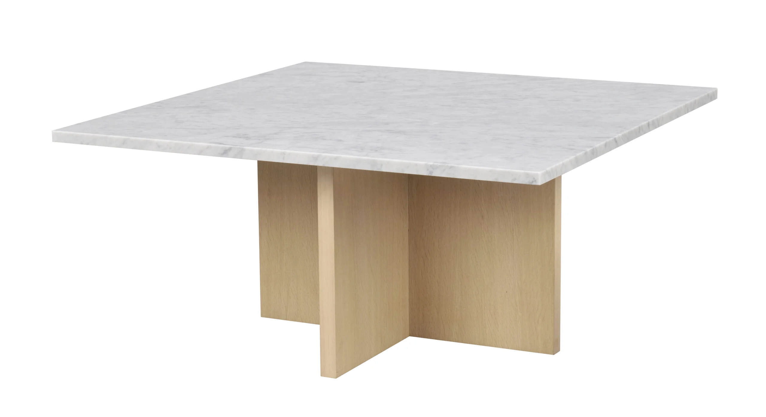Brooksville soffbord kvadrat 90x90 vit marmor/vitpigment ek