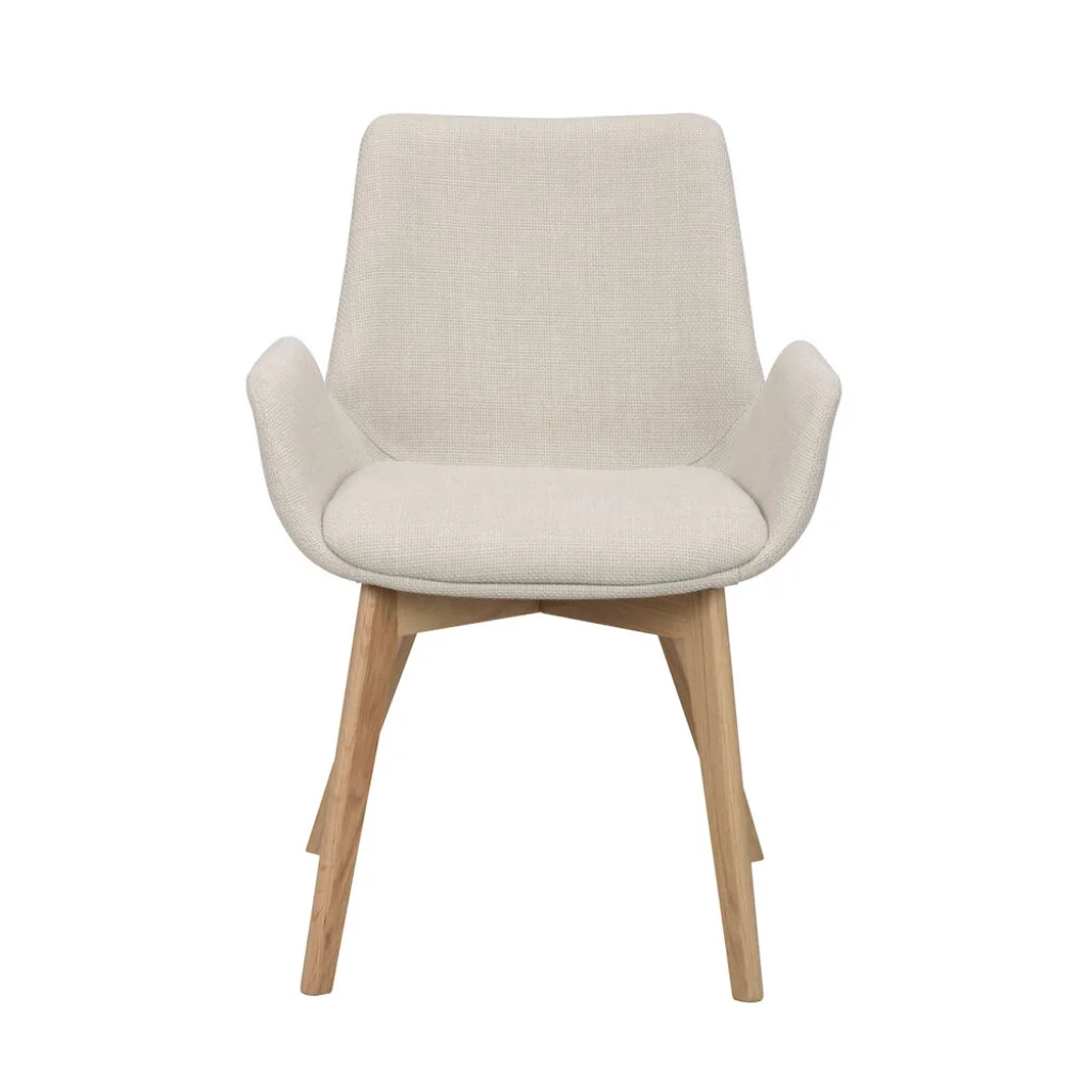 Drimsdale karmstol beige tyg/ekben
