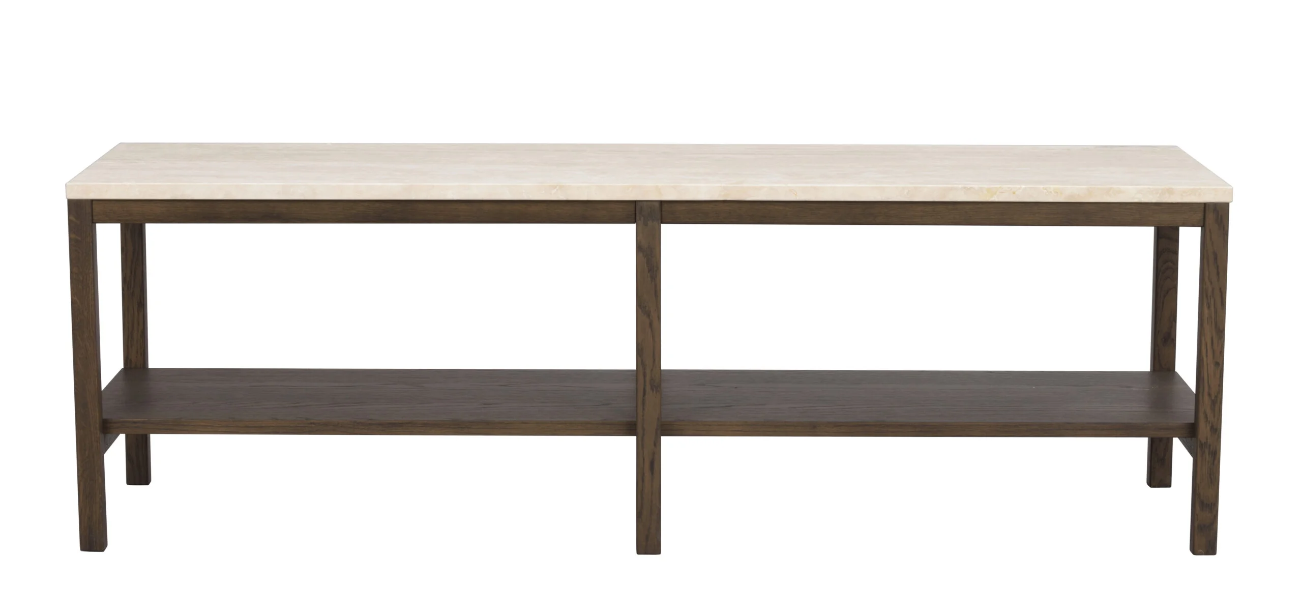 Orwel avlastningsbord 140xH45 beige travertin/brun ek