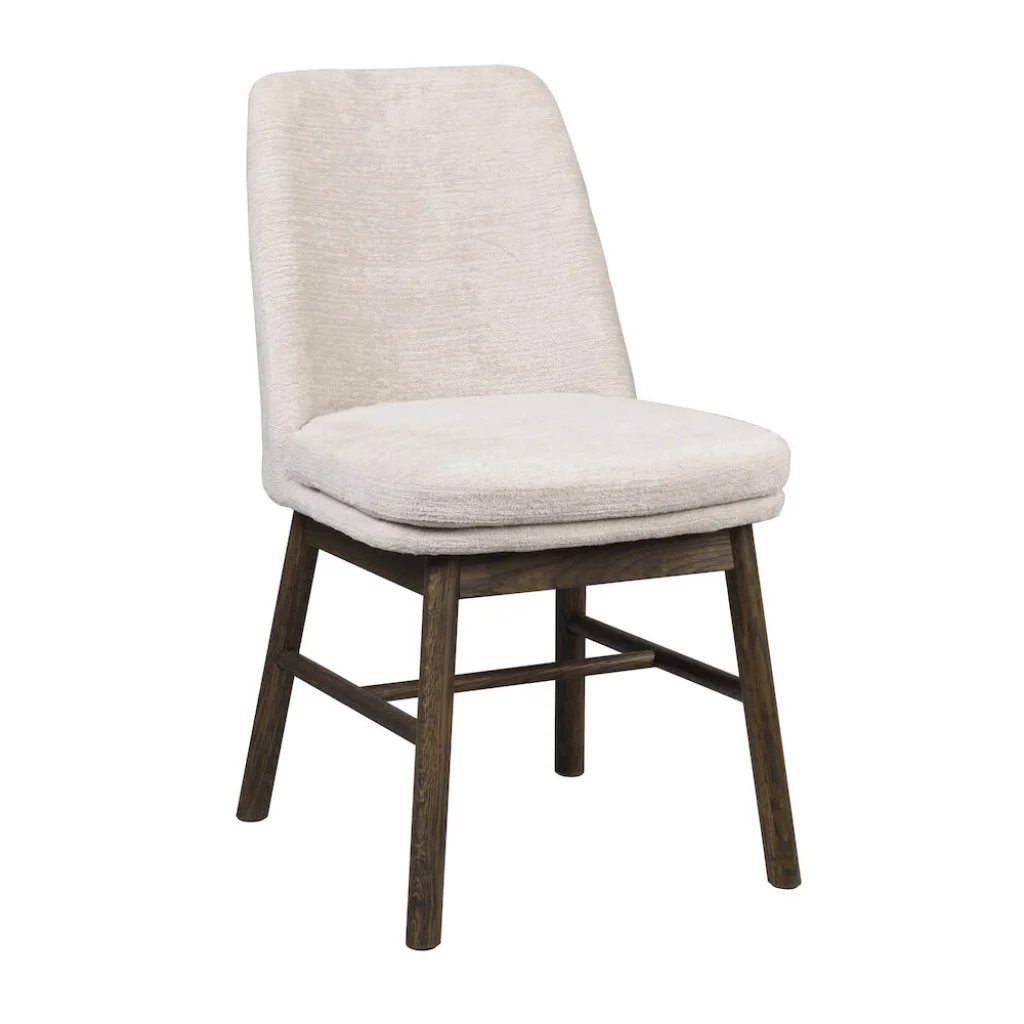 Amesbury stol ljusbeige tyg/bruna ekben