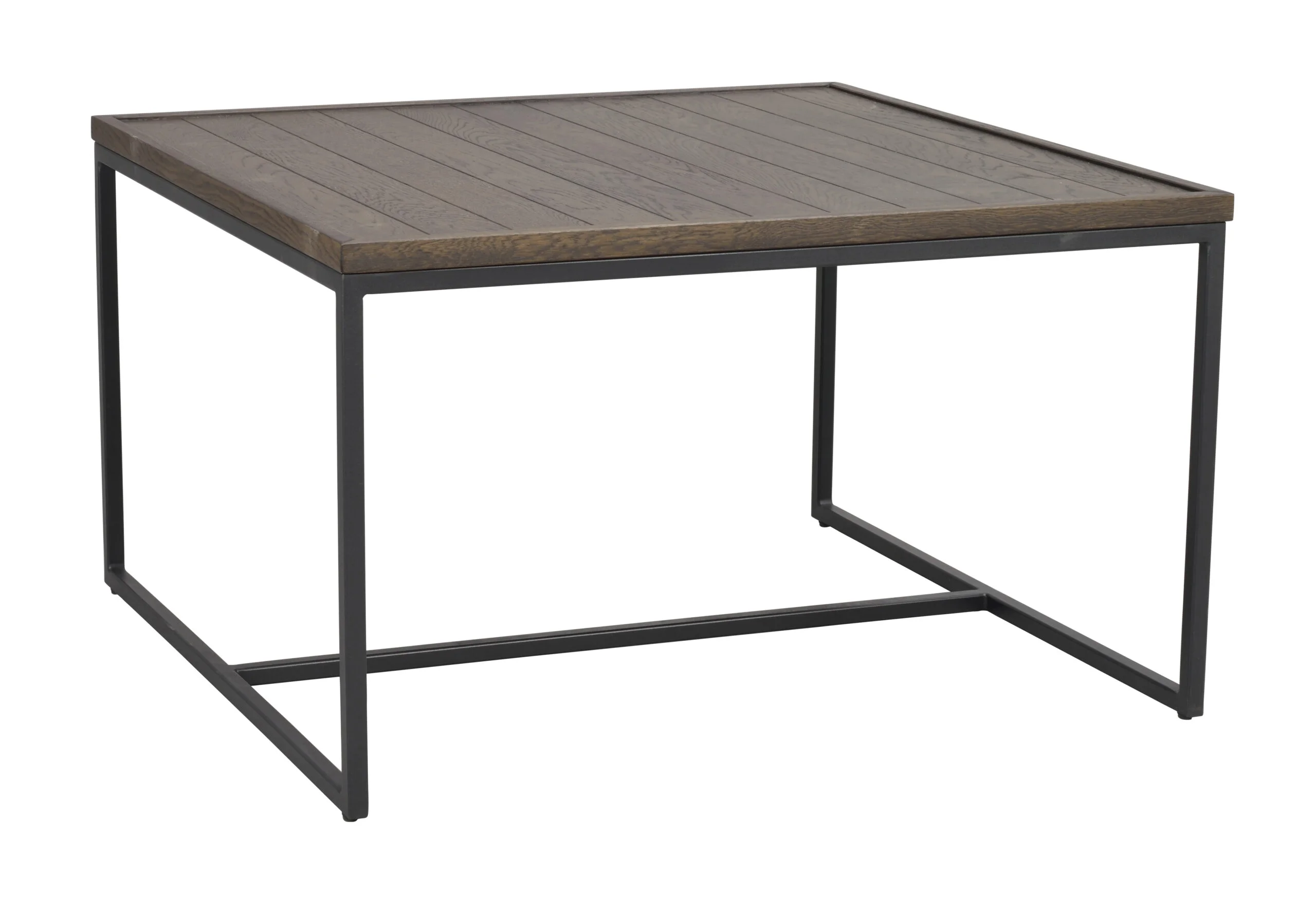 Deerfield soffbord 80x80 brun ek/svart metall