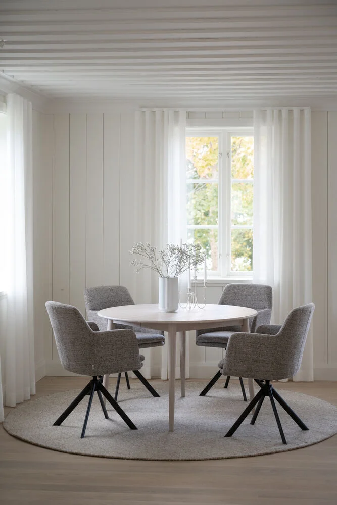Gladstone karmstol mörkbeige tyg/svart metall snurr-tilt - Bild 7