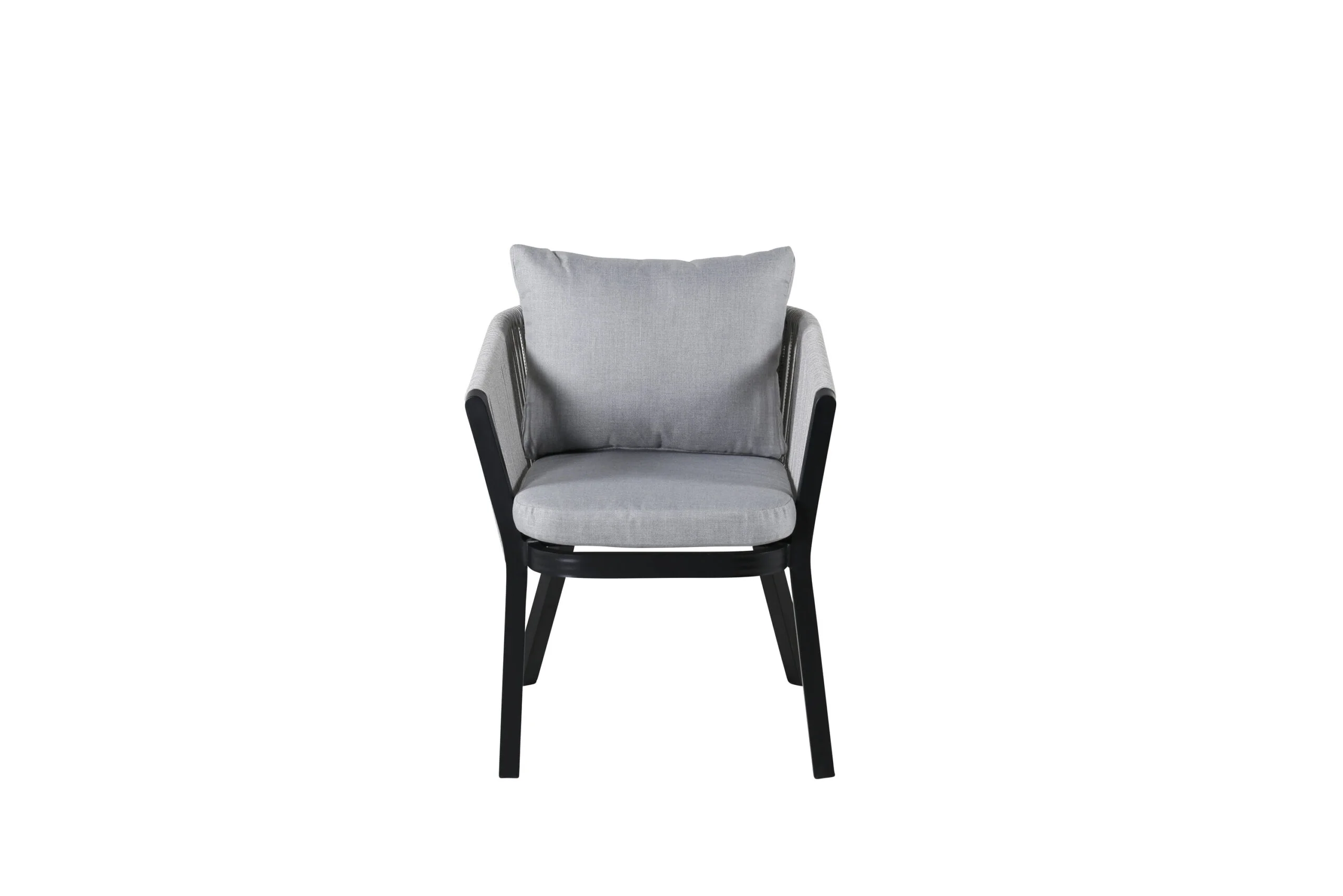 Virya Middag Stol - BLACK Alu / Grey cushion | Stol för matbord