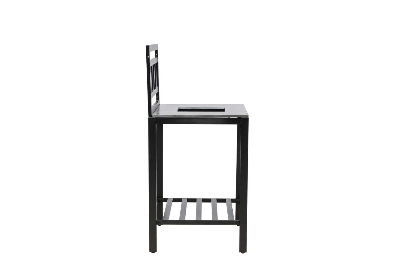Alicante garden kitchen table with hole black/fiber concrete