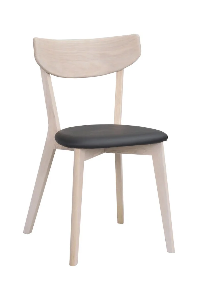 Ami stol vitpigmenterad ek/svart konstläder