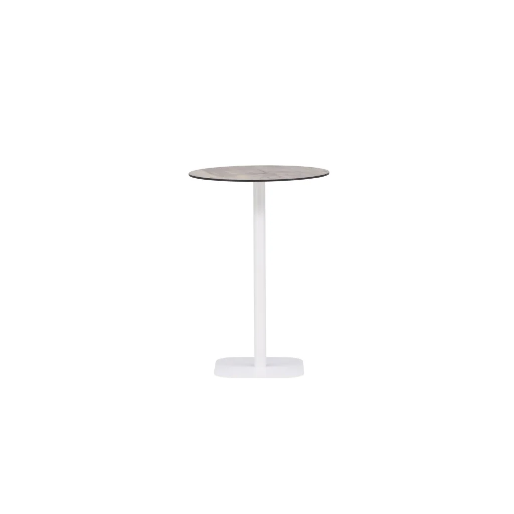 Milano Bartable Steel - Vit / Runt ø70