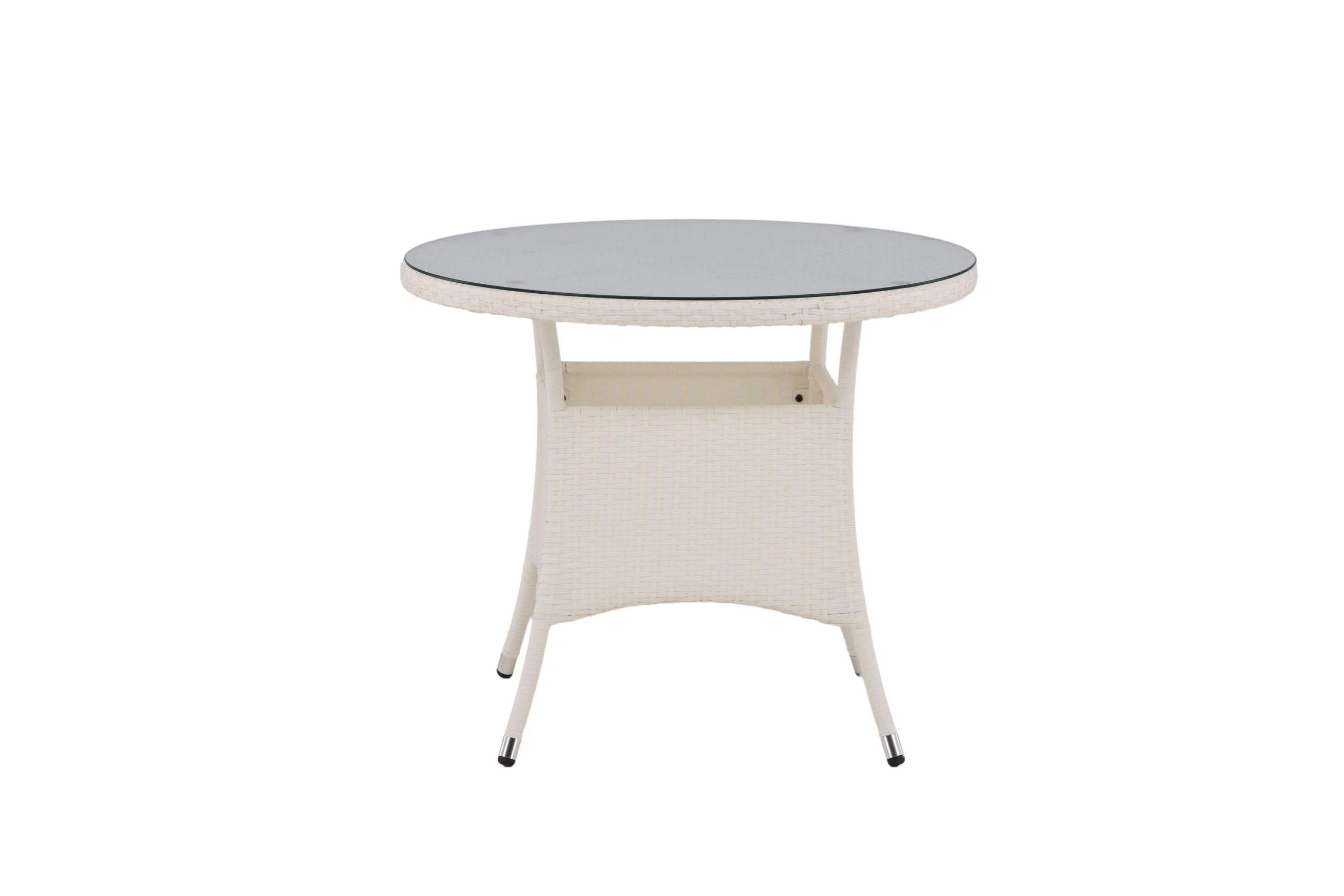 Volta Bord ø 90 - Vit/Glas
