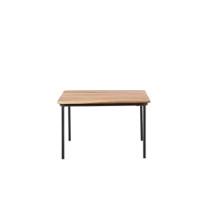Penh Soffatable Steel - Svart / Akacia / Rektangulär 65*100*40 | Soffgrupp