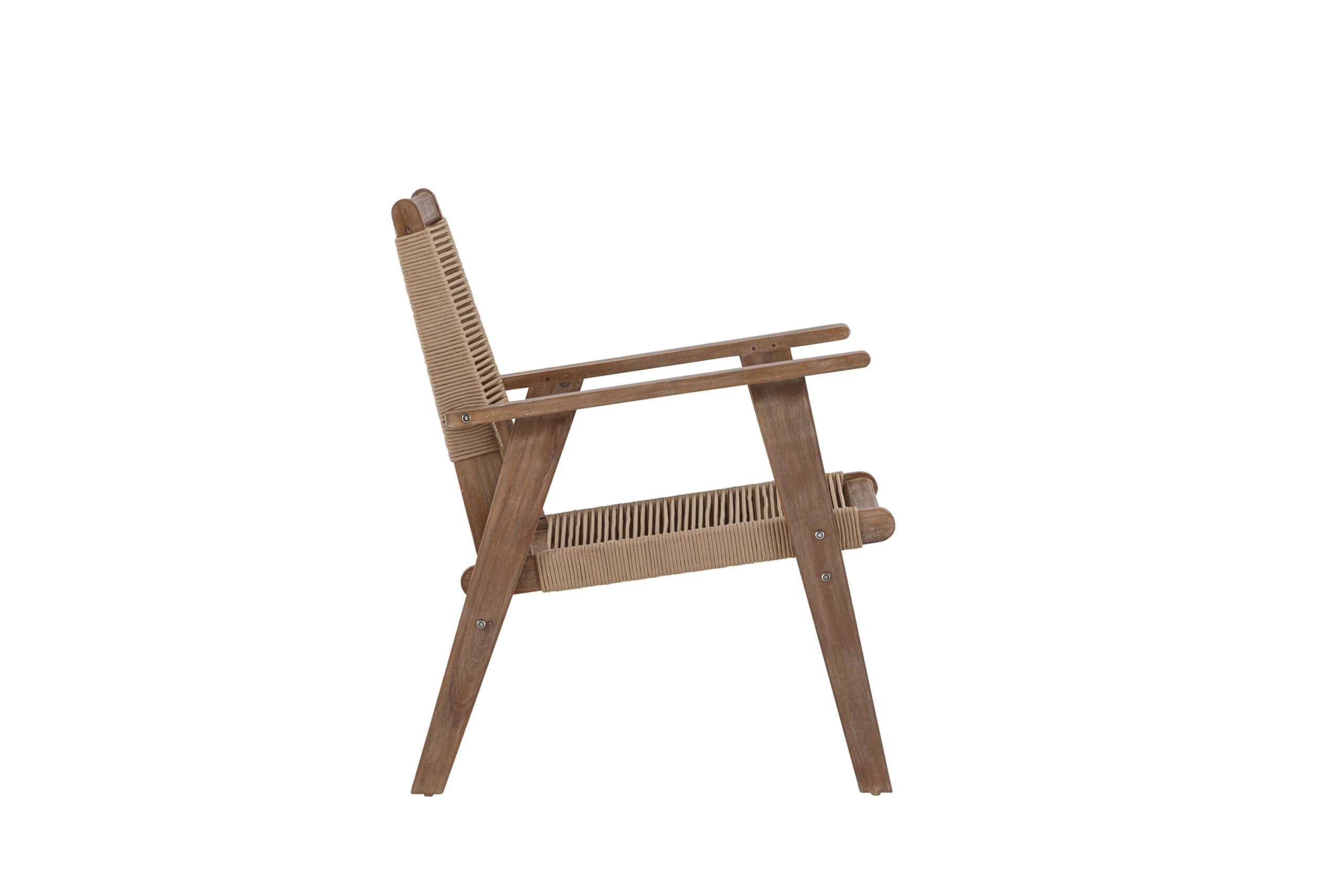 Peter Loungechair Akacia - Dark brown / Beige