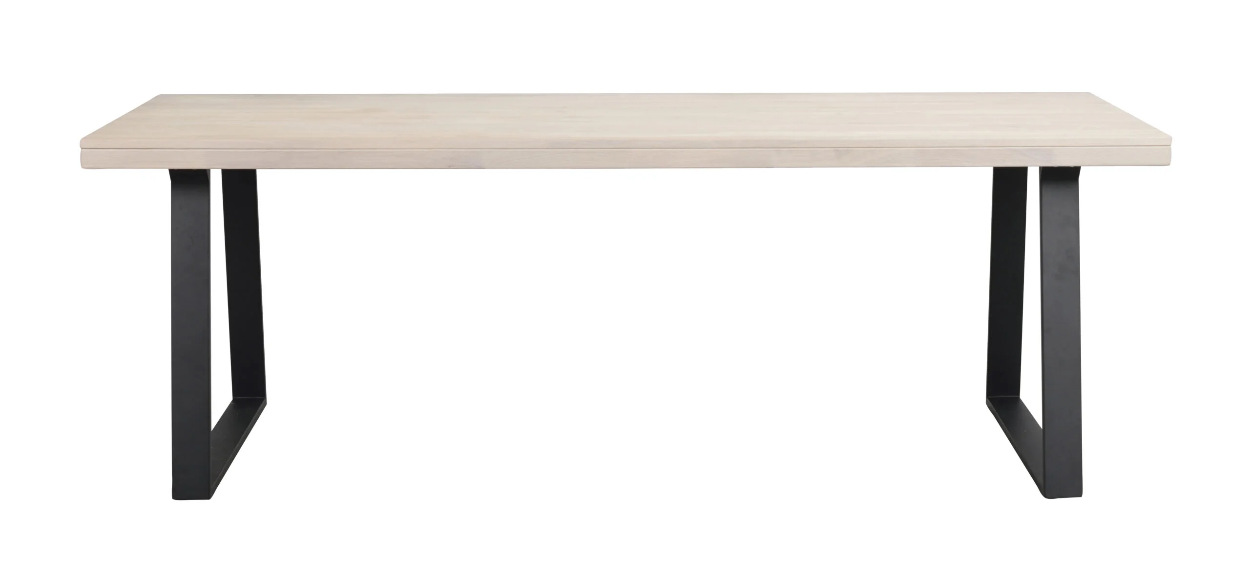 Brooklyn matbord 220x95 vitpigm ek/U-ben svart met