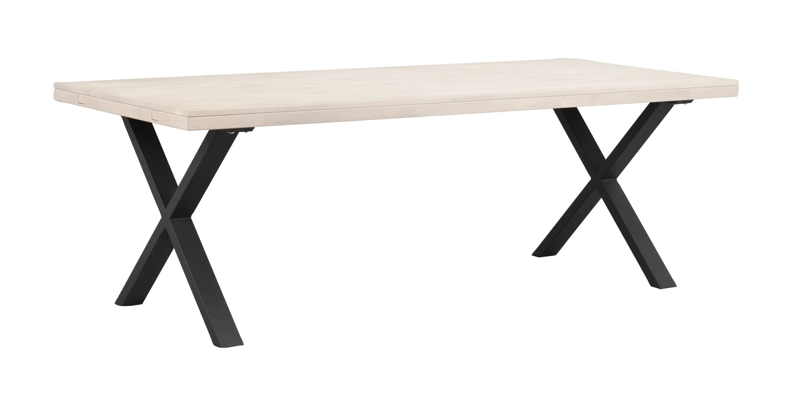 Brooklyn matbord 220x95 vitpigm ek/X-ben svart met