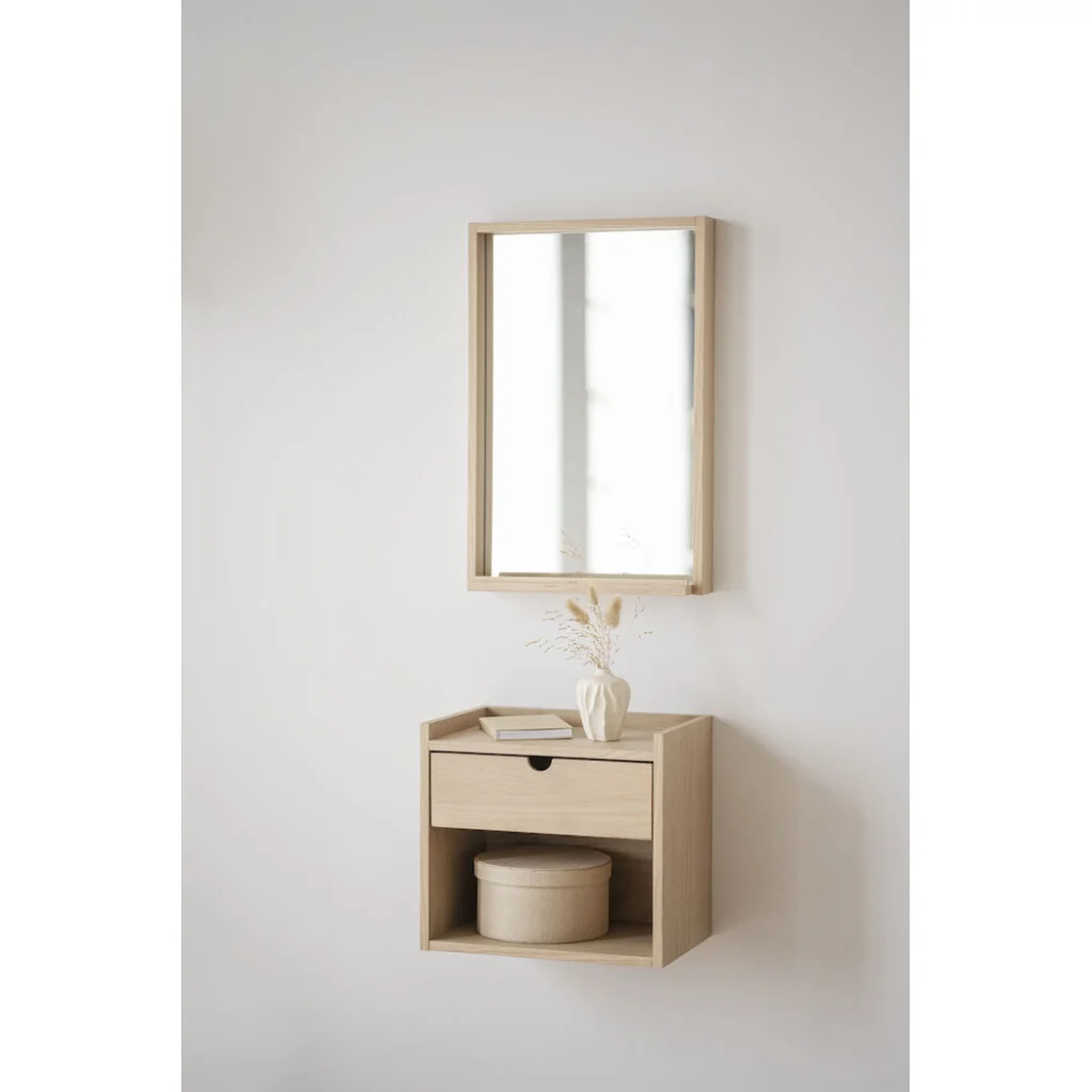 Hillmond spegel 40x60 vitpigmenterad ek