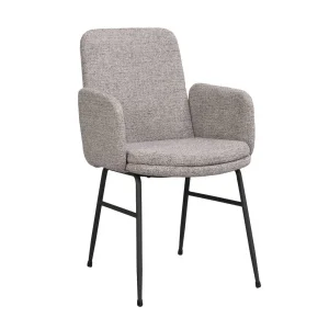 Conklin karmstol mörkbeige tyg/svarta metallben