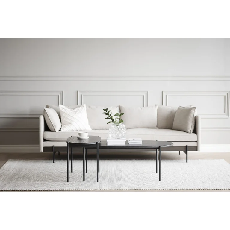 Skye soffbord ovalt 120x60 svart ek/svart