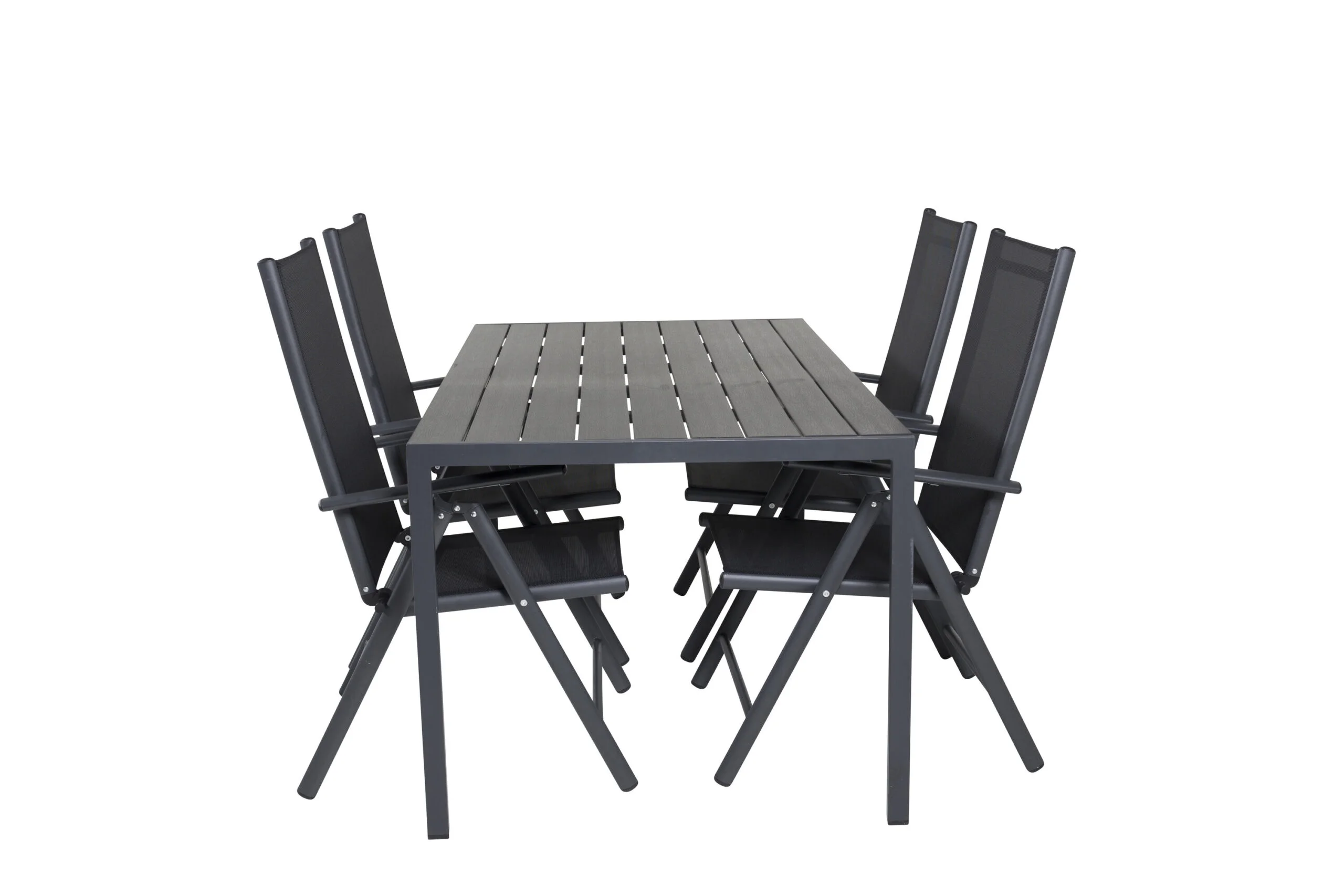 Break Matbord - Svart alu / svart aintwood - 150*90+Break 5:pos stol | Matgrupp
