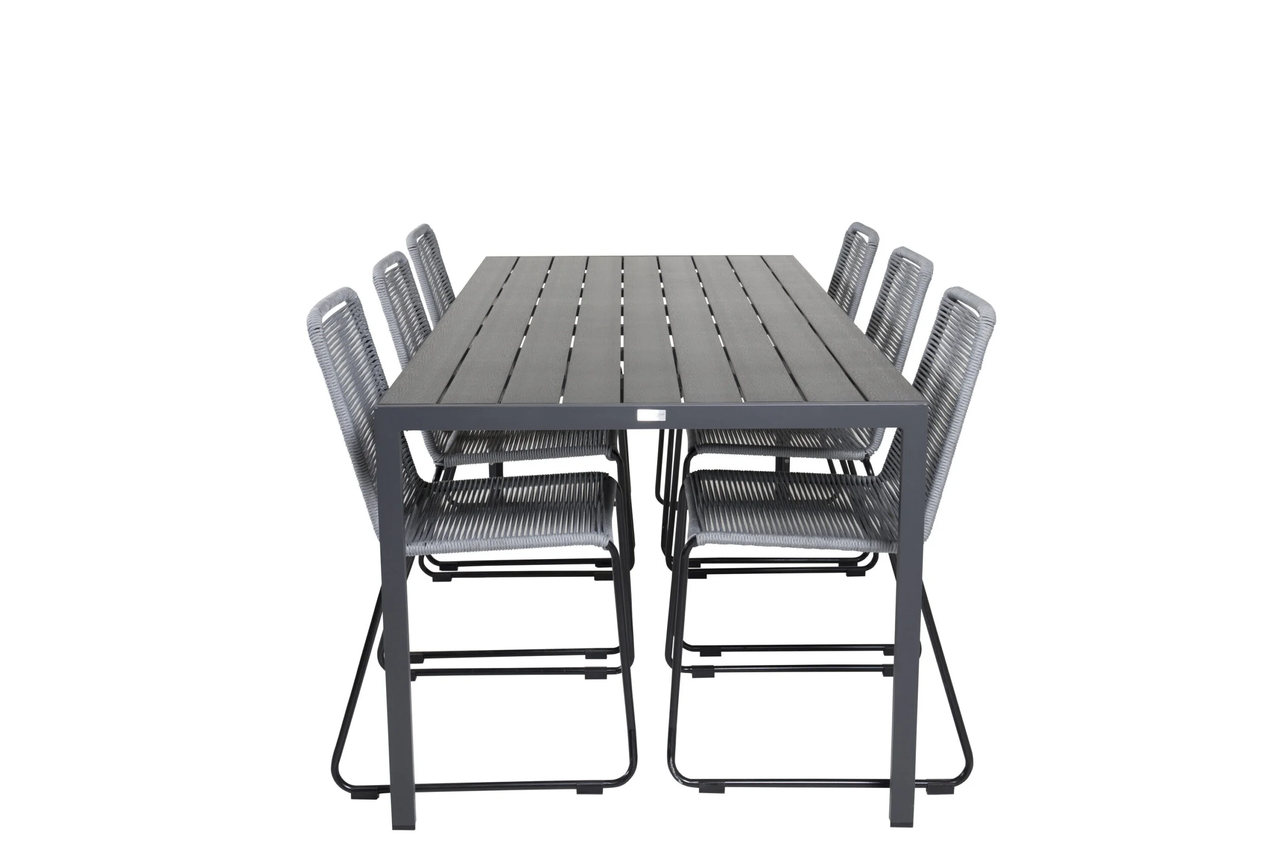 Break Matbord - 205*90 - Svart Alu / Svart Aintwood+Lindos Middag Stol - B | Matgrupp | Stol för matbord