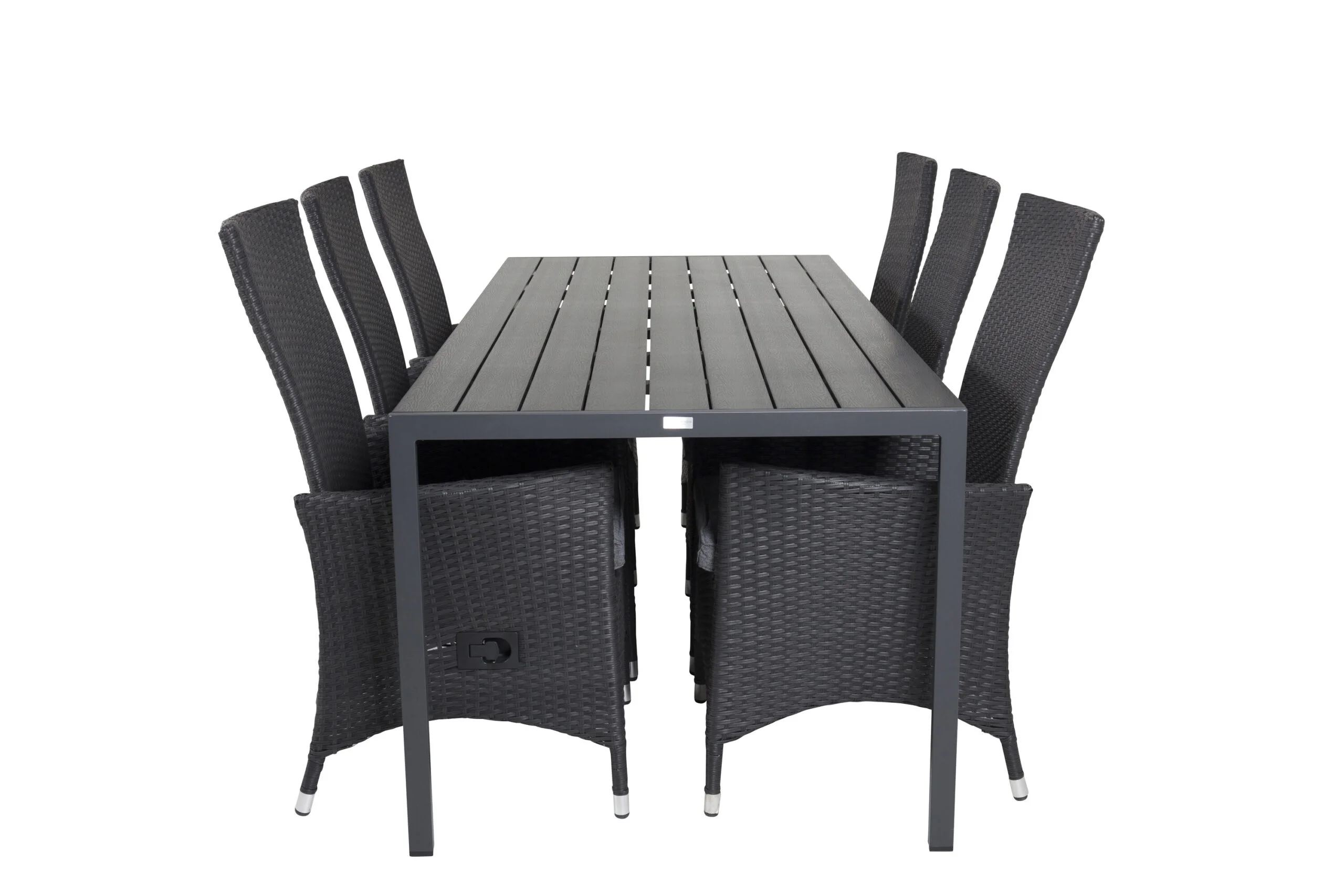Break Matbord - 205*90 - Svart Alu / Svart Aintwood+Padova Arm Stol Reclin | Matgrupp | Stol för matbord
