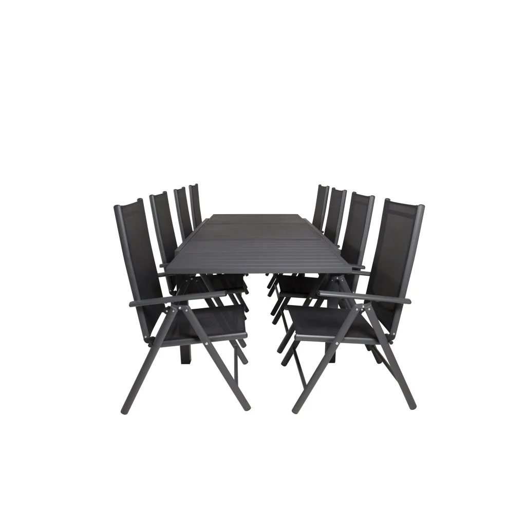 Marbella Matbord 160/240*100*H75 - Svart+Break 5:pos Stol | Matgrupp | Stol för matbord