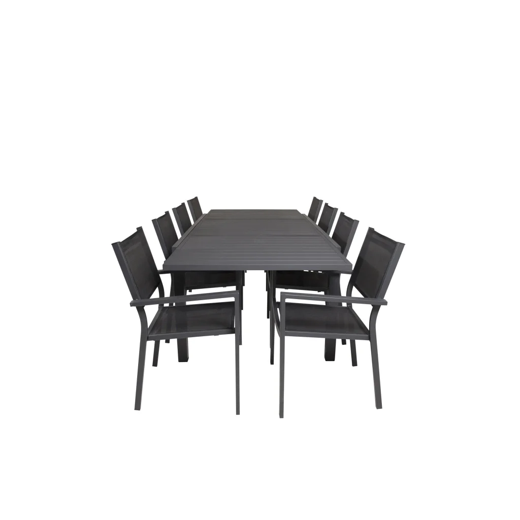 Marbella Bord 160/240 - Svart/Svart - Copacabana stapelstol - Svart/Svart 8