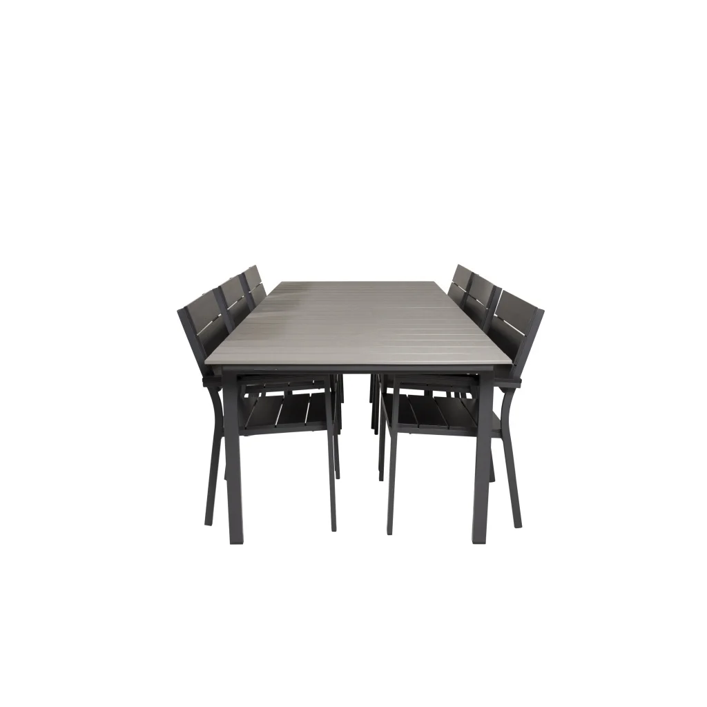 Levels Bord 229/310 - Svart/Grey - Levels Stol (stackable) - Svart Alu / Svart Aintwood 6 | Stol för matbord