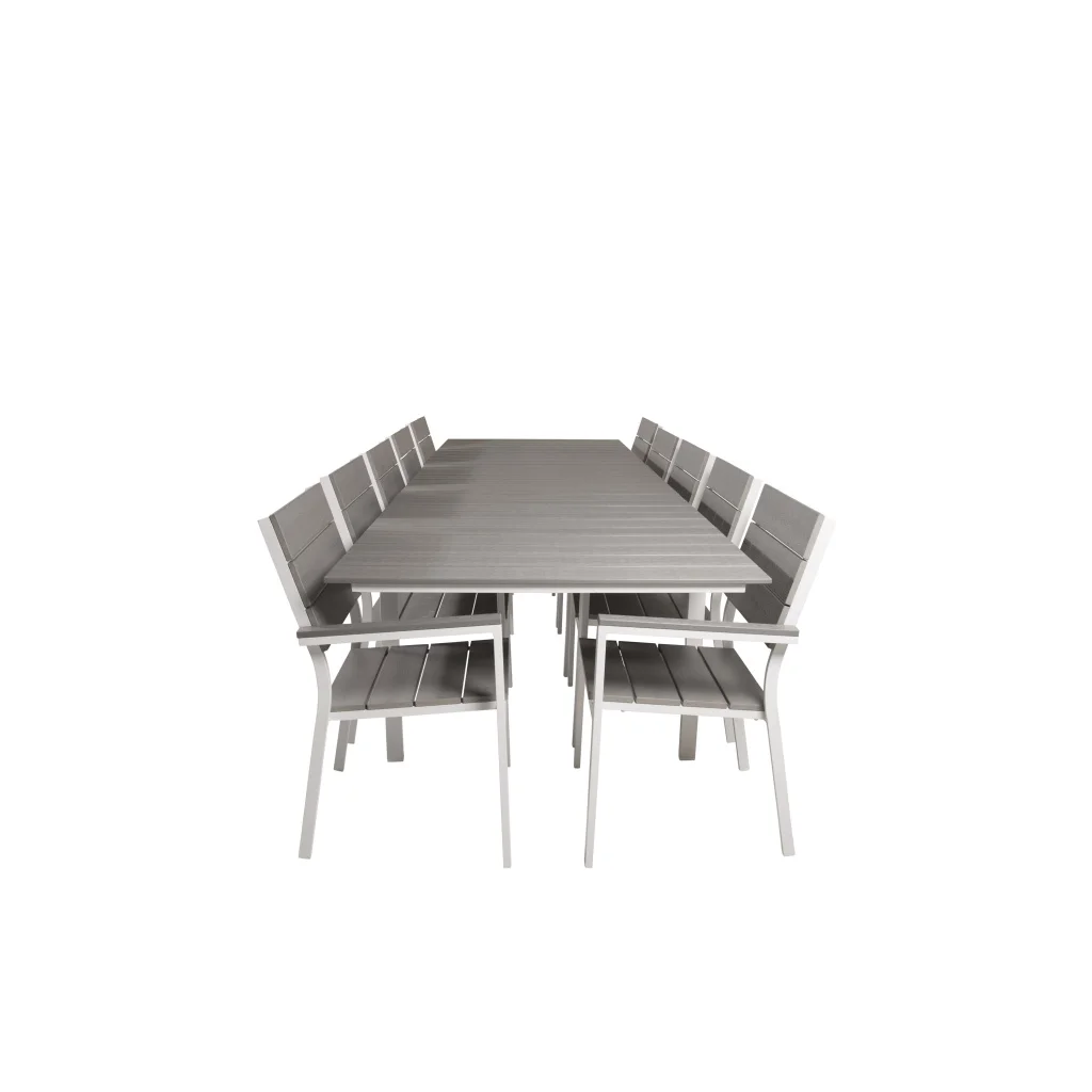 Levels Bord 229/310 - Vit/Grey - Levels Stol (stackable) - Vit Alu / Grey Aintwood 10 | Stol för matbord
