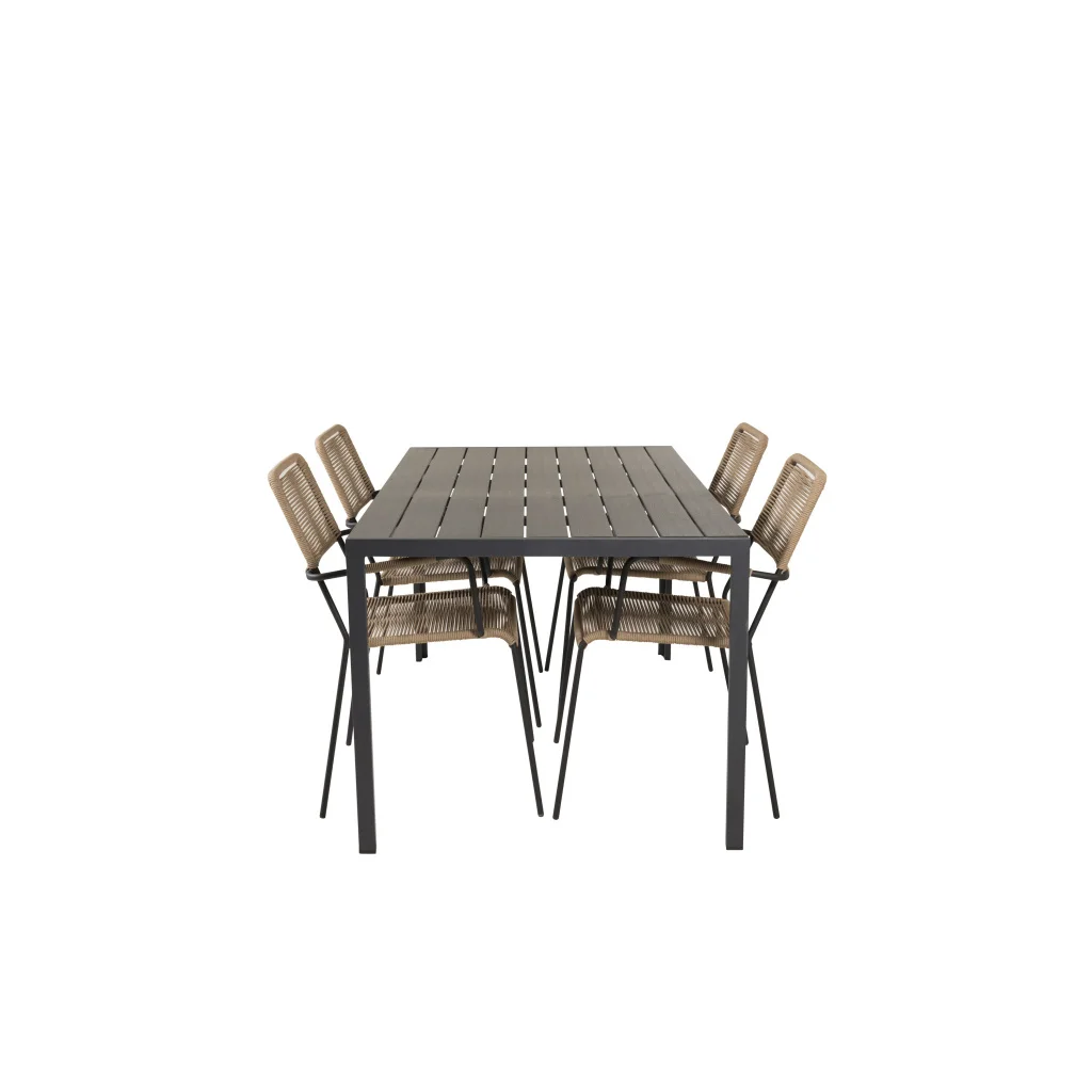 Break Matbord - 150*90 Svart Alu / Svart Aintwood | Lindos - Fåtölj | Matgrupp