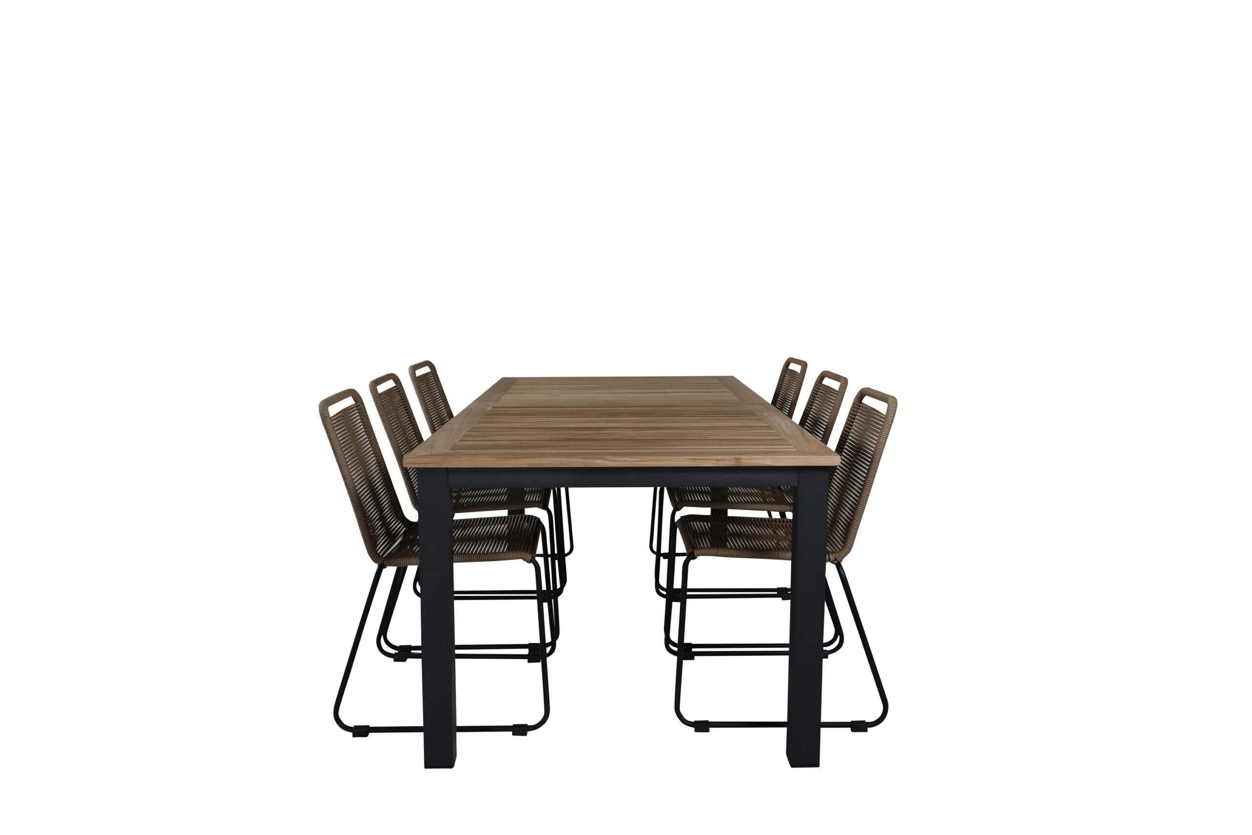 Panama - Bord - 224/324*100 - svart Alu/Teak+Lindos stapelstol