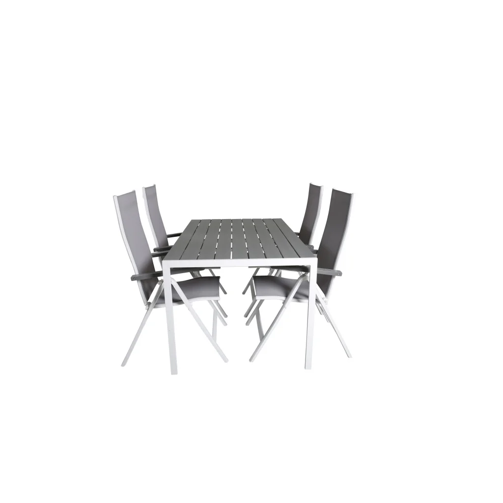 Break Bord 150*90 - Vit/Grey+Albany Light 5-pos white alu / Grey Textilene_4