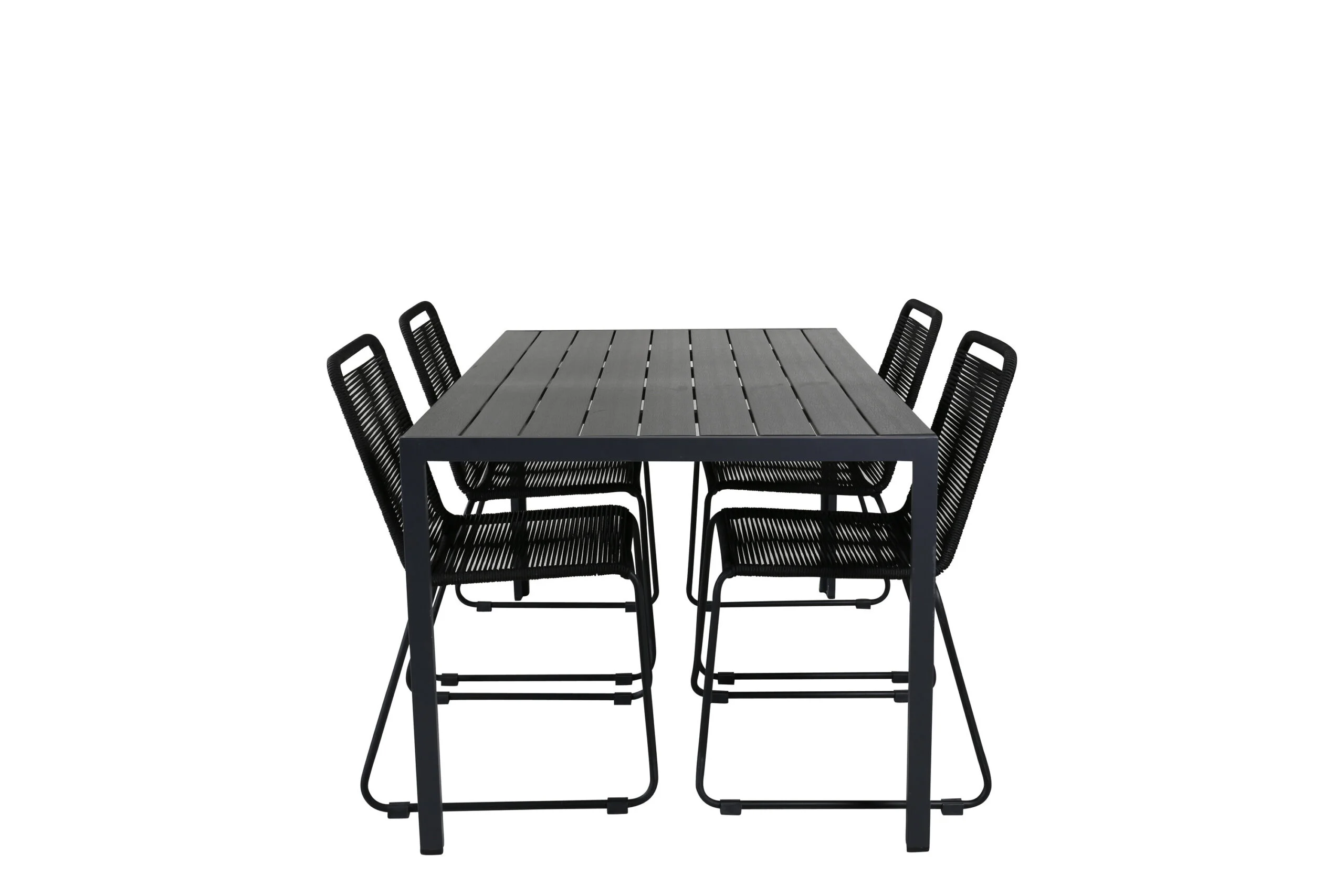 Break Bord 150*90 - Svart/Svart+Lindos stapelstol