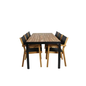 Bois Middag table 205*90cm - Svart Legs / Akacia | Venice Stackingchair