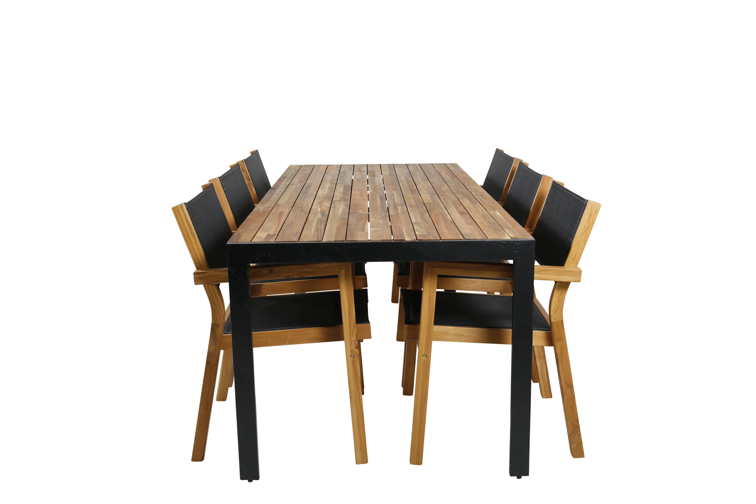 Bois Middag table 205*90cm - Svart Legs / Akacia | Venice Stackingchair