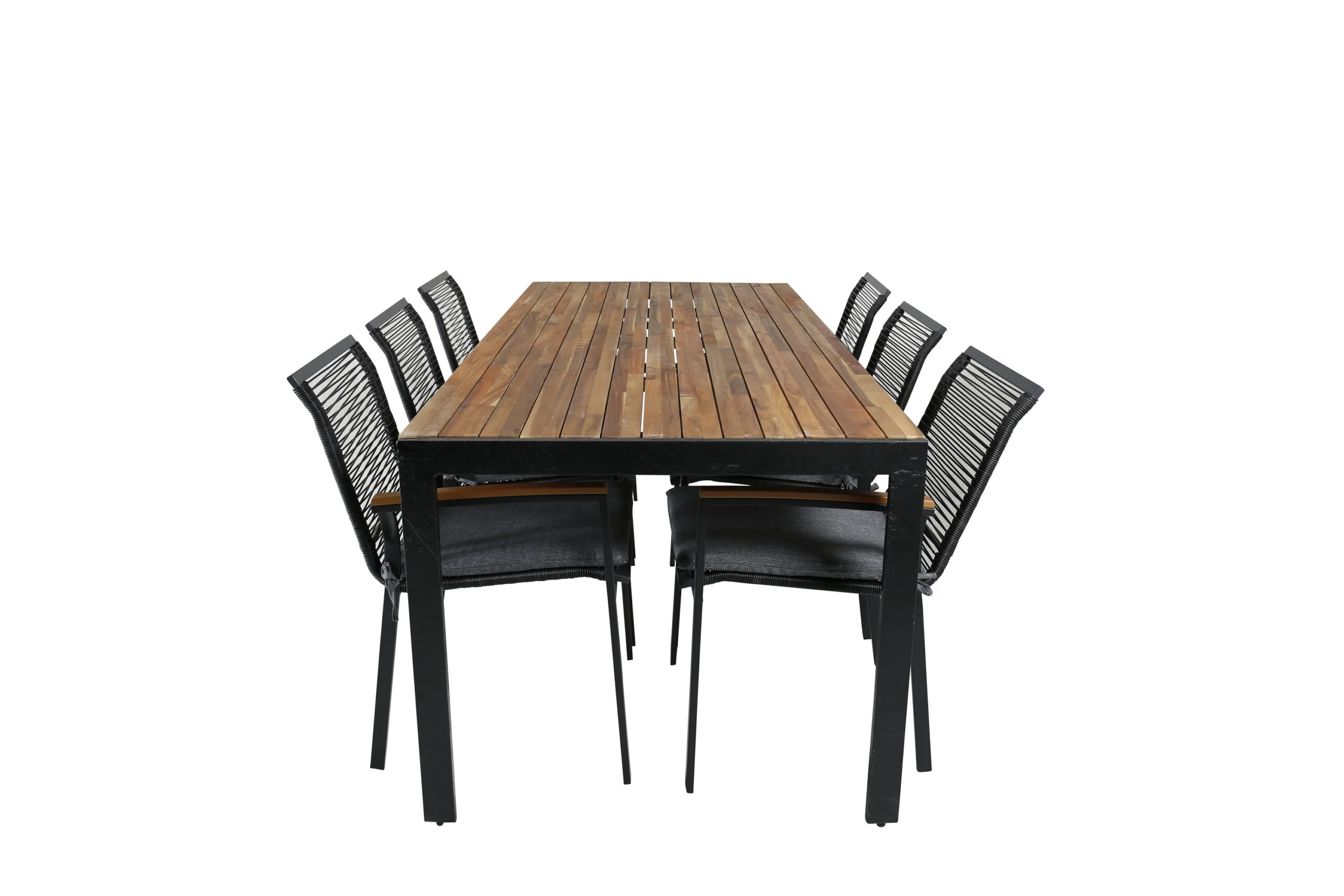 Bois Middag table 205*90cm - Svart Legs / Akacia | Dallas Middag Stol_6 | Stol för matbord