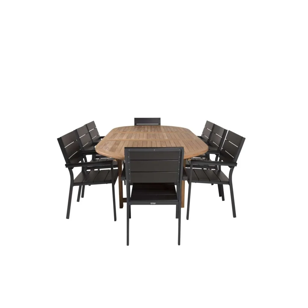 Kenya Oval Matbord 180/240*120*H75 -Teak - | Levels Stol (stackable) | Matgrupp | Stol för matbord