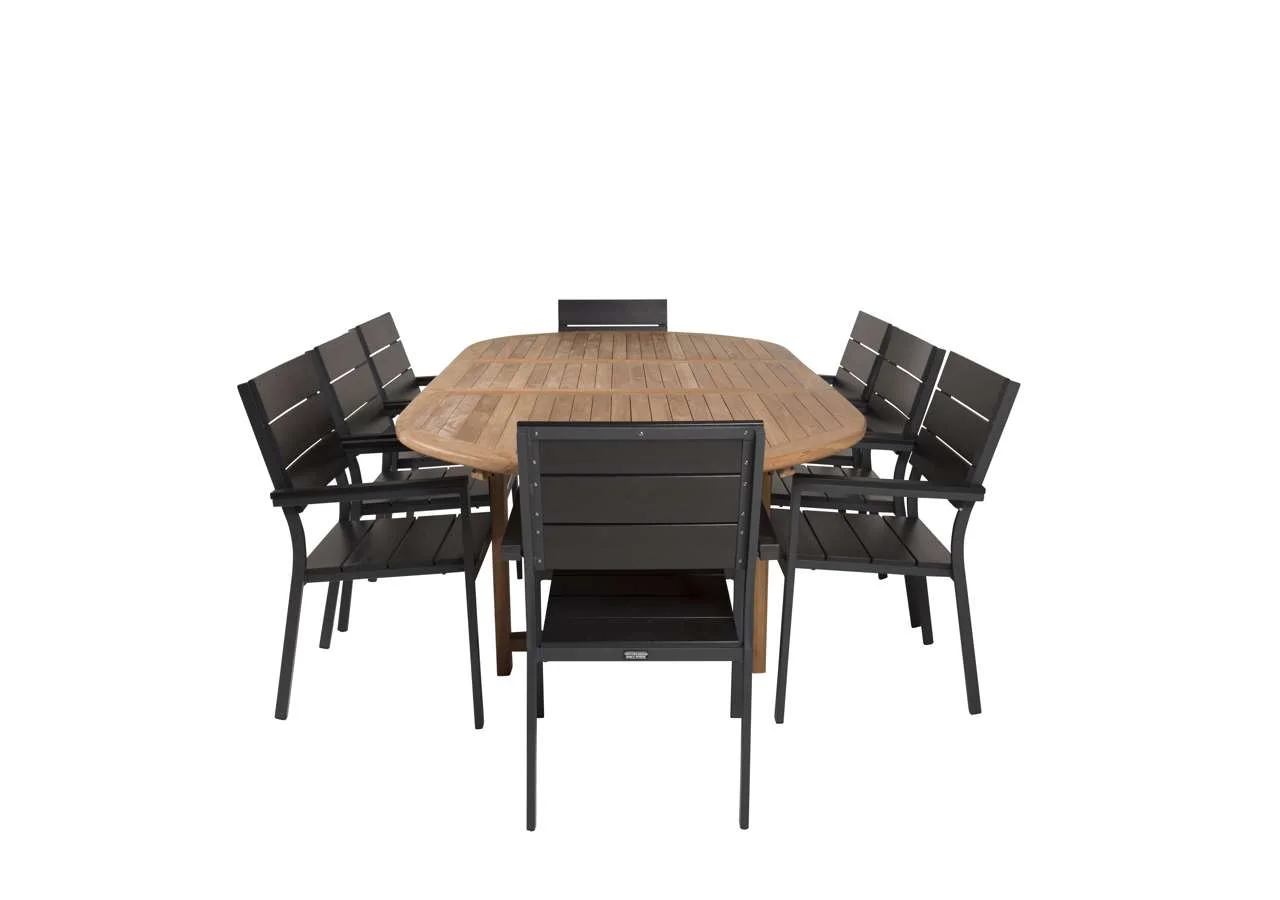 Kenya Oval Matbord 180/240*120*H75 -Teak - | Levels Stol (stackable) | Matgrupp | Stol för matbord