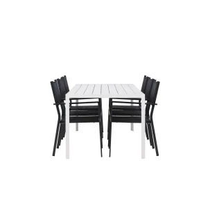 Break Matbord - Vit / Vit Aintwood | Copacabana stapelstol - Svart/Svart | Matgrupp