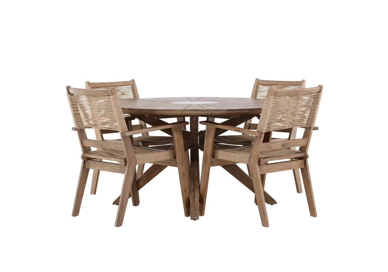 Rosario Matbord- Teak Ø140 | Peter Middagchair Akacia | Matgrupp