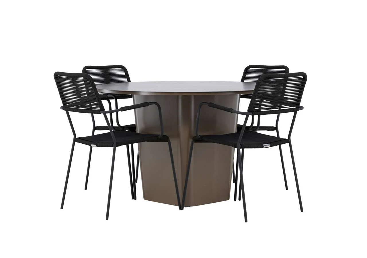Santa Fe Matbord Ø120 cm - Roasty | Lindos Fåtölj | Matgrupp