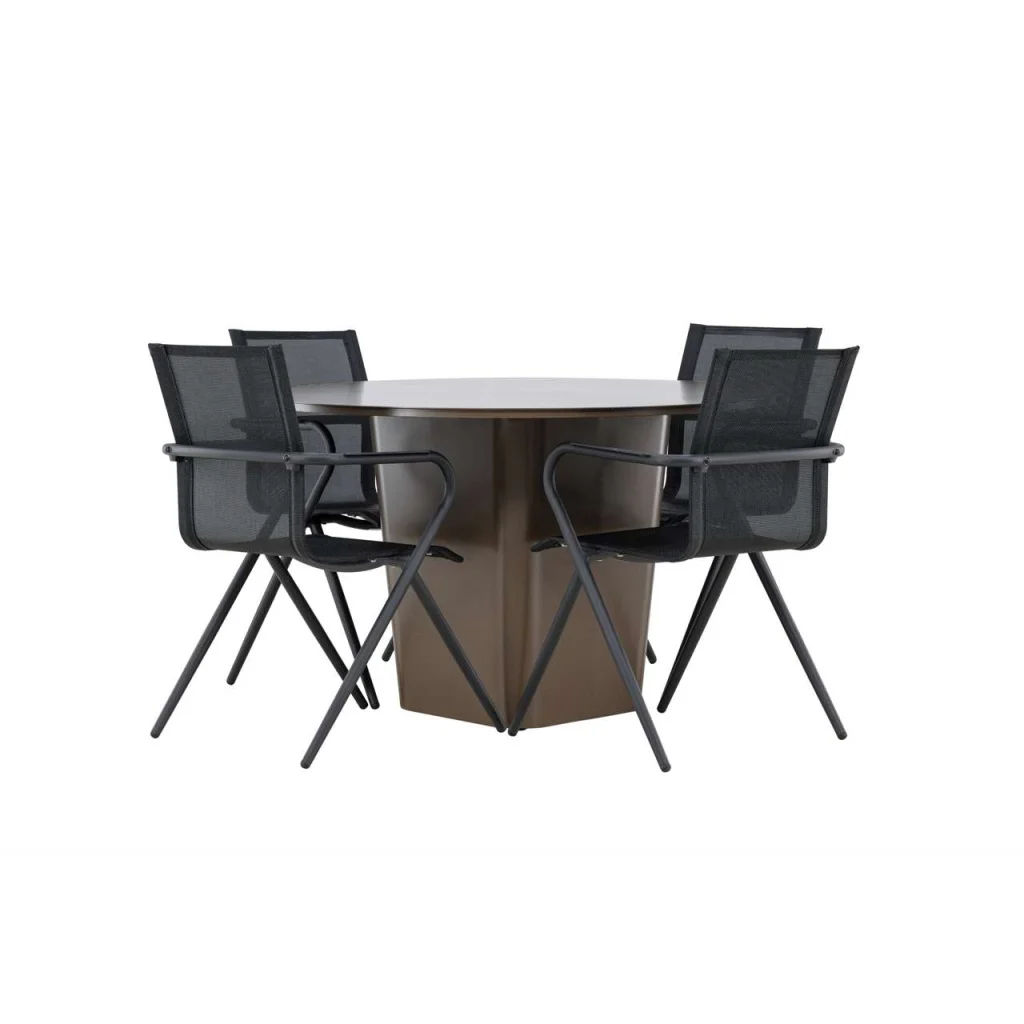 Santa Fe Matbord Ø120 cm - Roasty | Alina Middag Stol | Matgrupp | Stol för matbord