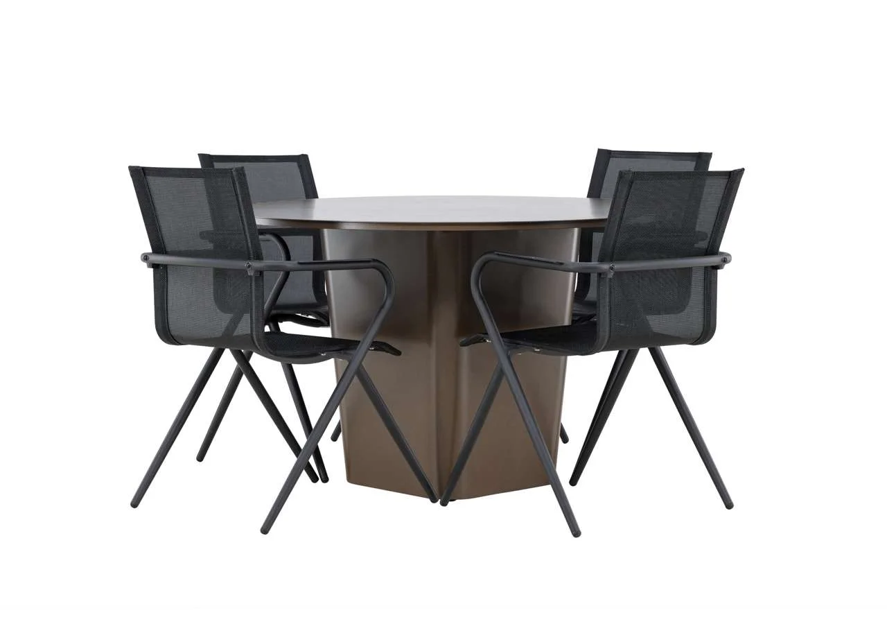 Santa Fe Matbord Ø120 cm - Roasty | Alina Middag Stol | Matgrupp | Stol för matbord