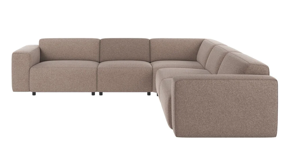 Willard hörnsoffa 3+3-sits beige tyg Brenda