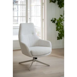 Conroe fåtölj ljusbeige tyg/beige metall snurr
