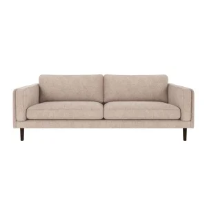 Braden soffa 3-sits ljusbeige tyg Greg 3 /bruna ekben