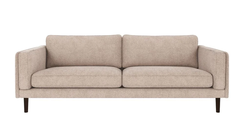 Braden soffa 3-sits ljusbeige tyg Greg 3 /bruna ekben