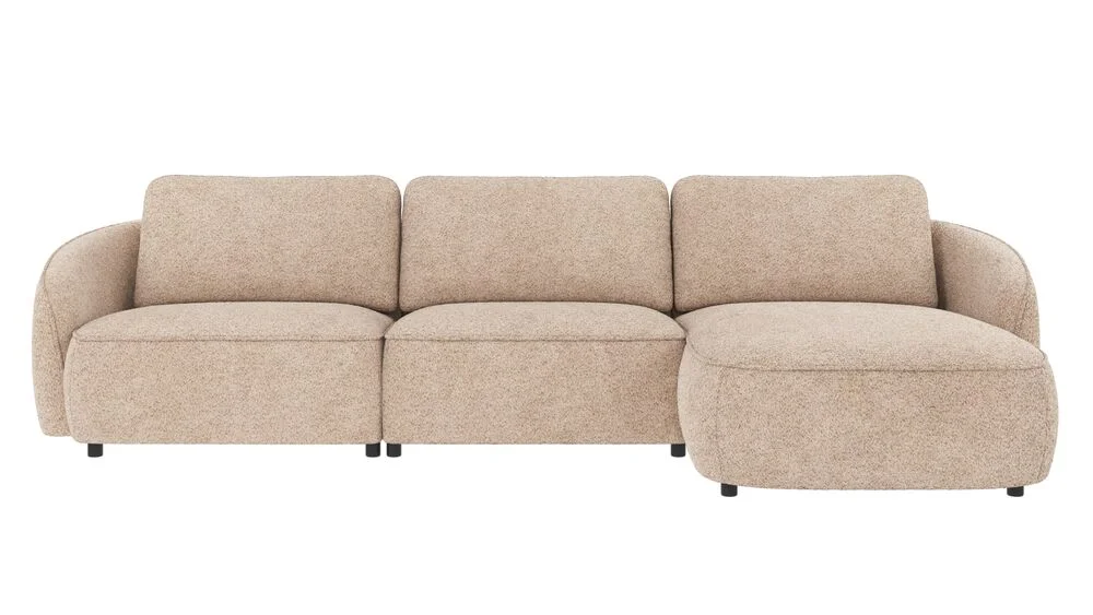 Norris soffa 4-sits-schäslong H ljusbeige tyg Anna