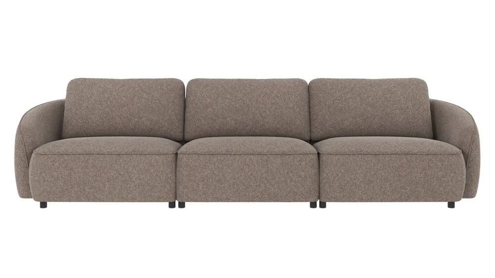 Norris soffa 4-sits mörkbeige tyg Bobby 4