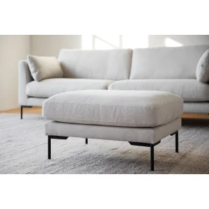 Corwin fotpall ljusbeige tyg Rita