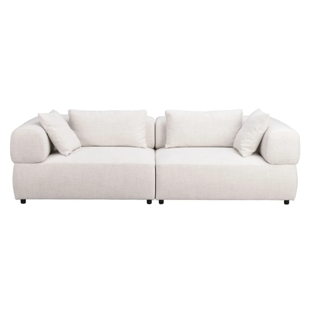 Falkner soffa 3-sits ljusbeige tyg Oscar