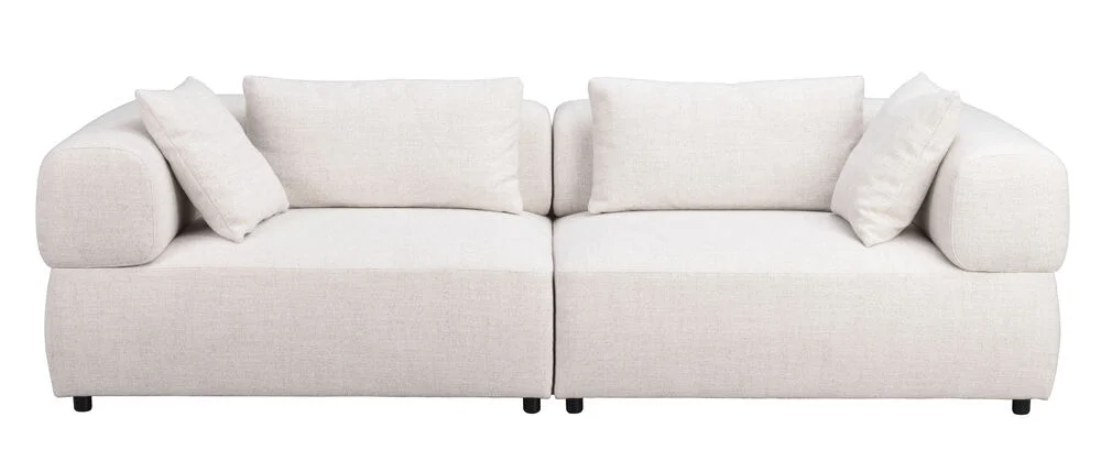 Falkner soffa 3-sits ljusbeige tyg Oscar