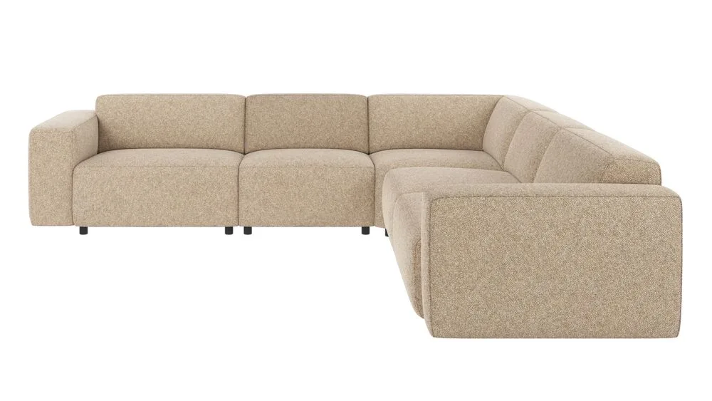 Willard hörnsoffa 3+3-sits beige tyg Bobby 2 (k2)