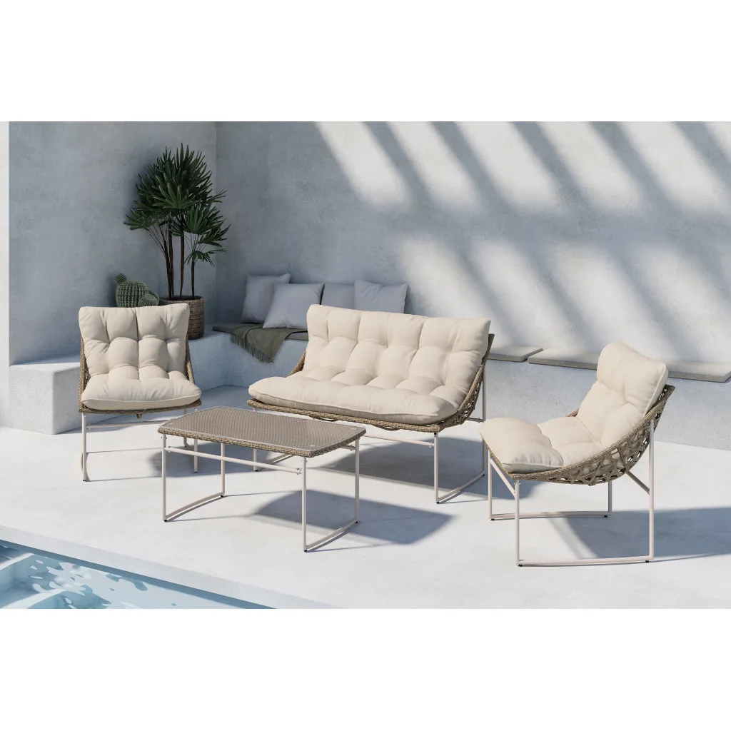 Tina Sofa Set - Beige / Beige